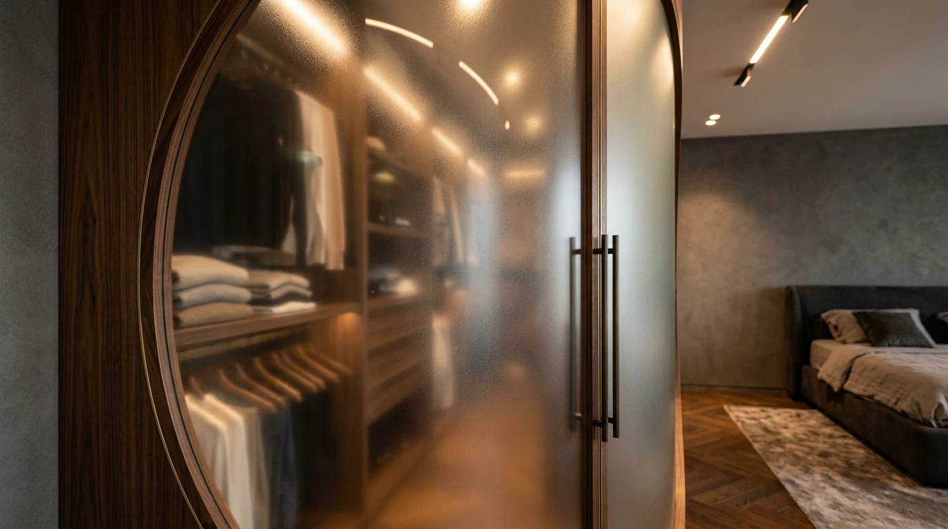 Радиусный шкаф в детской в Бирюлёве — в интерьере