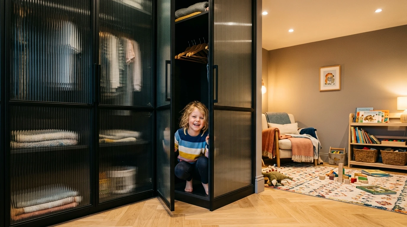 Домашний кабинет на Каспийской улице — в гардеробной, крупным планом